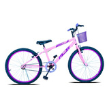 Bicicleta De Passeio Infantil Forss Anny Aro 24 Freios V-brakes Cor Rosa Com Descanso Lateral