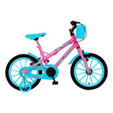 Bicicleta Feminina Aurora Fest Aro 16 Rosa Neon Colli