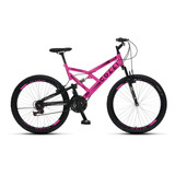 Bicicleta Feminina Pink Gps Aro 26 Colli 21v Dupla Suspensão