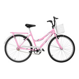 Bicicleta Feminina Urbana Bike Aro 26 Com Cestinha Bagageiro