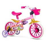 Bicicleta Infantil Aro 12 Menina Princesa Disney Nathor Lind Cor Rosa