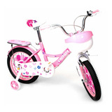 Bicicleta Infantil Aro 14 Bike Princess Rosa Com Cestinha