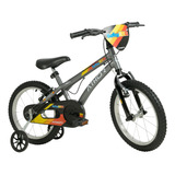 Bicicleta Infantil Aro 16 Athor Baby Boy Masculina C/rodinha Cor Grafite