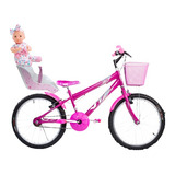 Bicicleta Infantil Feminina Aro 20 Cadeirinha, Boneca E Roda