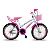 Bicicleta Infantil Feminina Aro 20 Com Cadeirinha De Boneca Cor Branco