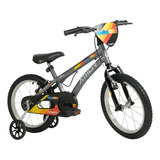 Bicicleta Infantil Infantil Athor Baby Boy 2023 Aro 16 Freios V-brakes Cor Cinza Com Rodas De Treinamento
