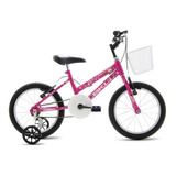 Bicicleta Infantil Infantil Bkl Bikes Lady Girl Aro 16 Freios V-brakes Cor Rosa Com Rodas De Treinamento