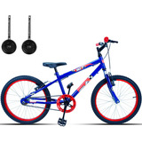 Bicicleta Infantil Infantil Forss Race Aro 20 Freios V-brakes Cor Azul Com Rodas De Treinamento