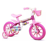 Bicicleta Infantil Menina Aro 12 Nathor Flower 2 5 Anos Rosa