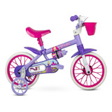 Bicicleta Infantil Menina Nathor Violet Aro 12 C/ Rodinhas