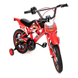 Bicicleta Infantil Moto Cross Aro 16 Unitoys Vermelho/amarel