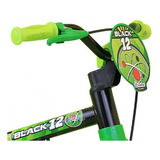 Bicicleta Infantil Nathor Aro 12 Menino Black De 2 A 5 Anos Cor Preto/verde
