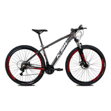 Bicicleta Ksw 29 Xlt Xlt Cambios Shimano 24v Cubo K7 + Trav Cor Grafite/vermelho Tamanho Do Quadro 21