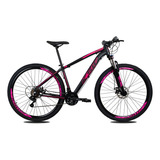 Bicicleta Ksw Aro 29 Modelo Xlt Cambios Shimano 24v C/ Trava Cor Preto/rosa Tamanho Do Quadro 15