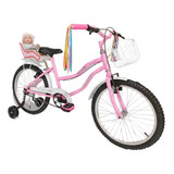 Bicicleta Menina Aro 20 4 5 6 7 Anos Cadeirinha Boneca Bike