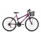 Bicicleta Mormaii Aro 26 Safira Com Cesta Violeta