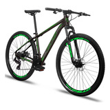 Bicicleta Mtb Gts Feel Glx Aro 29 17 24v Freios De Disco Mecânico Câmbios Indexado Cor Preto/verde