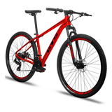 Bicicleta Mtb Gts Feel Glx Aro 29 21 24v Freios De Disco Mecânico Câmbios Indexado Cor Vermelho