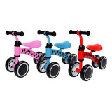 Bicicleta Sem Pedal Equilibrio Com 4 Rodas Vermelha Infantil