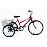 Bicicleta Triciclo Luxo Aro 26 Completo Frete Grátis 