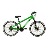 Bicicleta Vikingx Tuff 30 Aro 26 21v Freios De Disco Mecânico Câmbio Shimano Cor Verde-néon