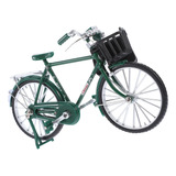 Bicicleta Vintage Em Miniatura 1:10 Verde/preto