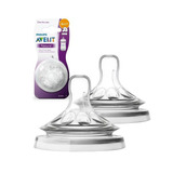 Bico De Mamadeira Avent 02 Unid Para 06m + Silicone Flexível
