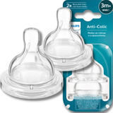 Bico Mamadeira Avent Clássica Philips Nº3 Kit 2 Unidades 3m+