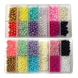 Bijuteria Kit De Miçangas C/ Caixa + 2500 Pérolas 6mm E 8mm Cor Sortidos