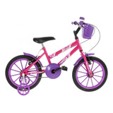 Bike Aro 16 Infantil Ultrakids C/rodinhas Cor Rosa E Lilás Cor Rosa - Lilás