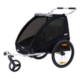 Bike Trailer P/ 1 Ou 2 Bebês Thule Coaster Xt Black