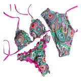 Bikini Panicat Verão Biquini Praia Cropped E Top 3 Pças 153