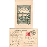 Bilhete Postal Circulado Exposição Nacional De 1908