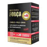Bio Extratus Força Para Cabelo Unha Pele 60cp Produto Vegano Sabor Sem Sabor