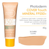 Bioderma Photoderm Cover Touch Mineral Tom Claro Protetor Solar Facial Fps 50+ 40g 