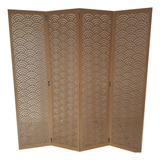 Biombo 4 Folhas 172x180cm Mdf Modelo 16 Cru
