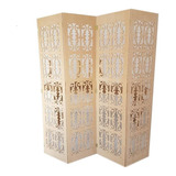Biombo 4 Folhas 172x180cm Mdf Modelo 2 Cru