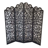 Biombo 4 Folhas 172x180cm Mdf Modelo 21 Rustico