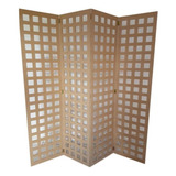 Biombo 4 Folhas 172x180cm Mdf Modelo 7 Cru