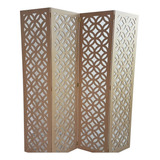 Biombo 4 Folhas 172x180cm Mdf Modelo 8 Cru