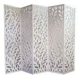 Biombo 5 Folhas 215x180cm Mdf Modelo 27 Branco