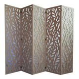 Biombo 5 Folhas 215x180cm Mdf Modelo 27 Cru Com Pés Em Mdf