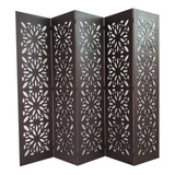Biombo 5 Pétalas Decoração Mdf 9 Mm Pintado Mod 04 Marrom