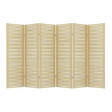 Biombo 6 Folhas Ripado Divisor De Ambiente Ripado