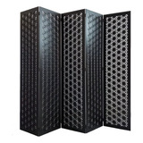 Biombo Com 5 Pétalas Pintado Mdf 9 Mm Decoração Mod 24 Preto