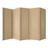 Biombo Divisor De Ambiente 5 Folhas Com 10 Pezinhos