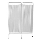 Biombo Hospitalar Duplo Aço Pintado Com Rodas Cortina Pvc