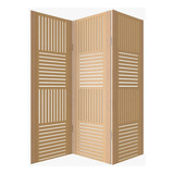 Biombo Ripado 3 Folhas Em Mdf Cru Mod 02