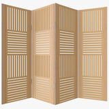 Biombo Ripado 4 Folhas Em Mdf Cru Mod 02