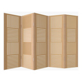 Biombo Ripado 5 Folhas Em Mdf Cru Mod 02